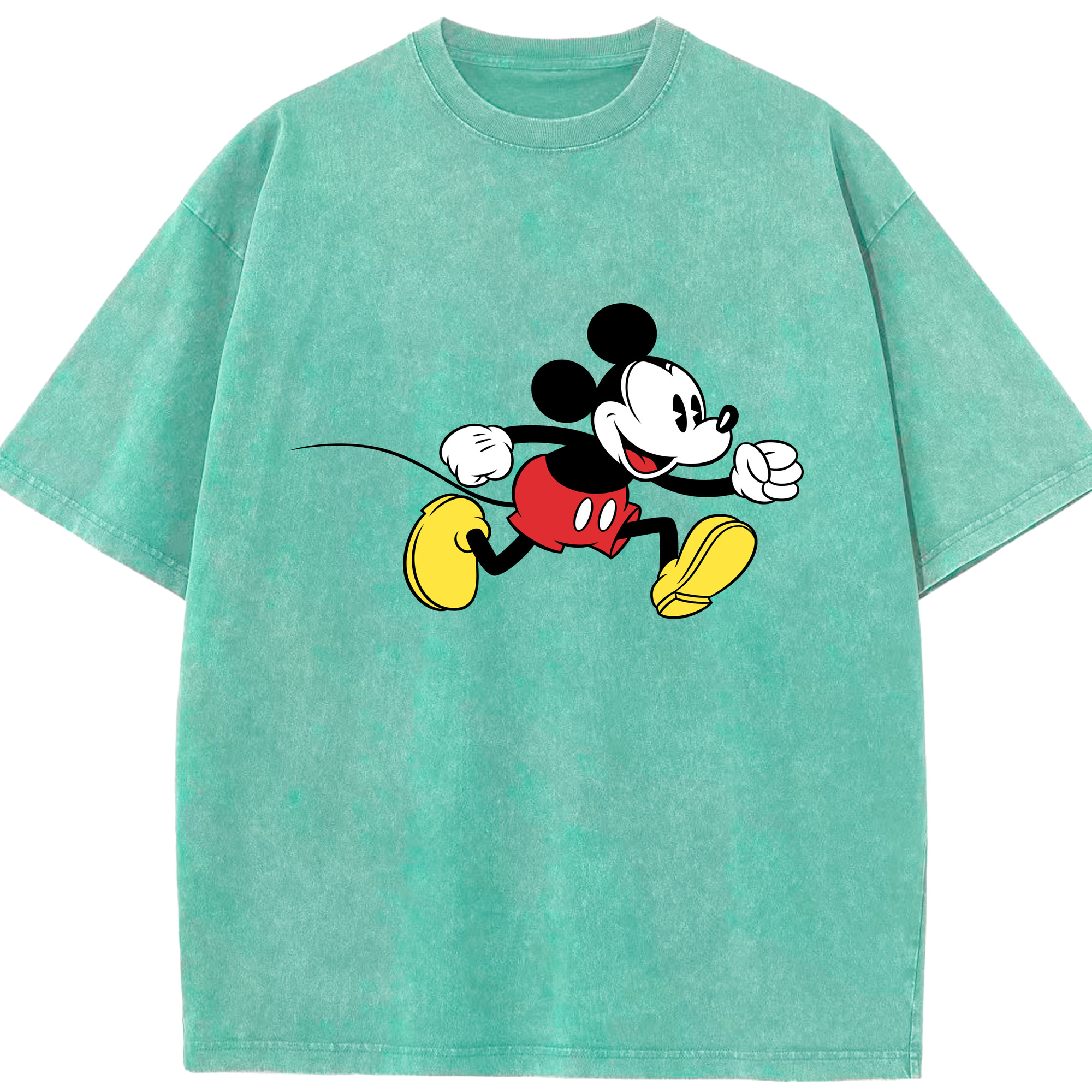 （画像用） ミッキーマウス Mickey Mouse 綿100% ヴィンテージ風 半袖Tシャツ（フロントプリント）